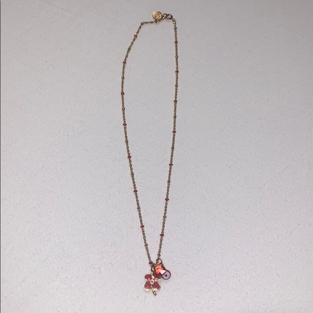 Gold with red charms necklace